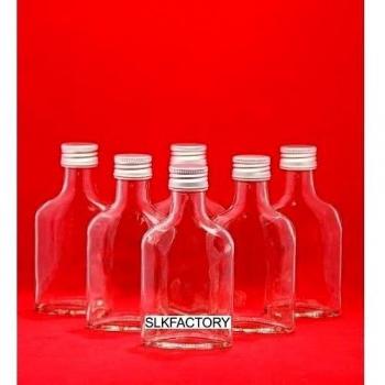 Juego de botellas de vidrio 20 unidades 100 ml pequeñas de cristal 0,1 Litro 12,3 cm de altura, con tapón de rosca, vacías y aptas para relleno, adecuadas para licores, aceite, vinagre, etc.) por slkfactory
