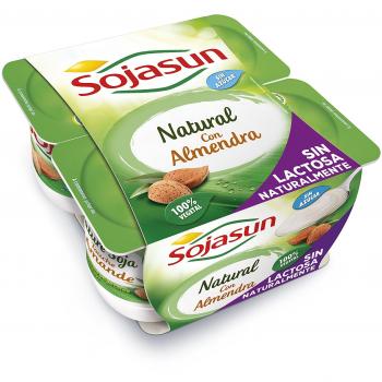Sojasun Yogur Natural Soja con Toque de Almendra - 4 Unidades