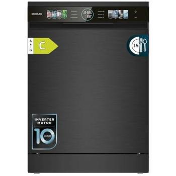 Lavavajillas Compacto Cecotec Bolero Aguazero 6620 Dark C, 1850W, 15 Cubiertos, 8 Programas, Motor Inverter, Pantalla FullColor XXL, Smart Wash, Turbo Dry+,