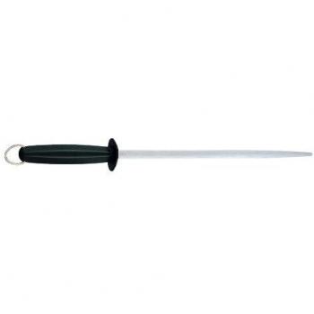 Fischer Bargoin 12-Inch Round Sharpening Steel with Black Plastic Handle, Coarse Cut by FISCHER BARGOIN