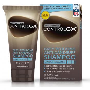 Just for men Control GX, Grey Reducing Anti-Dandruff Shampoo for Grey Hair – All Shades, 147 ml