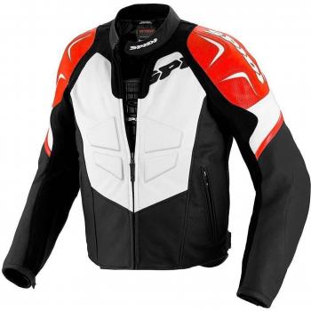 SPIDI Track Chaqueta de Piel, Negro/Rojo, 56