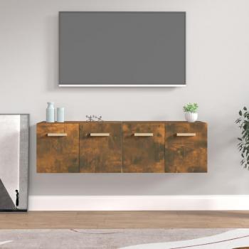 Armarios de pared 2 uds contrachapada roble ahumado 60x36,5x35cm