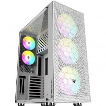 Nfortec Aqueronte White Edition con Iluminación ARGB y Panel Lateral de Cristal Templado