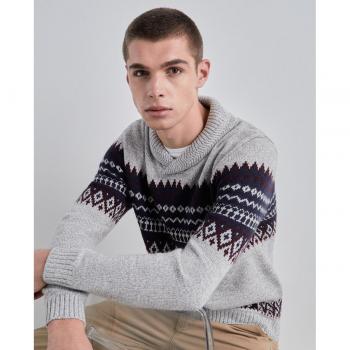 Easy Wear Jersey de hombre cuello smocking jacquard