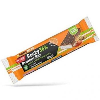 Barrita Proteica NamedSport Rocky Caramel Cookie 50g, 36% proteína, sabor caramelo cookie