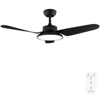 Cecotec EnergySilence Aero 5200 Light Black Ventilador de Techo con Luz LED y Mando 30W Negro, motor DC de 30W, diámetro de 43, luz LED de 22W, 3