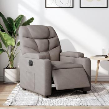 Sillón eléctrico reclinable de tela gris taupé Vidaxl