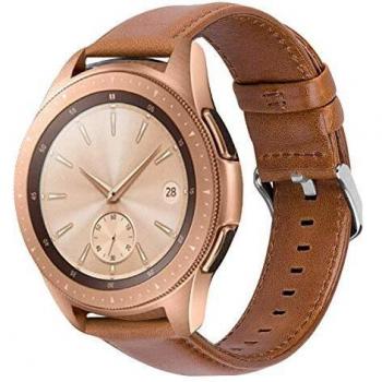 iBazal Correas 20mm Cuero Piel Pulseras Bandas Compatible con Galaxy Watch 42mm/Active 40mm/Huawei Watch 2/Gear S2 Classic/Gear Sport/Ticwatch 2/E/Moto/Pebble/Nokia Hombres - Marrón Popular