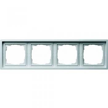 Gira 0214112 Glossy White 4-Gang Switch Frame