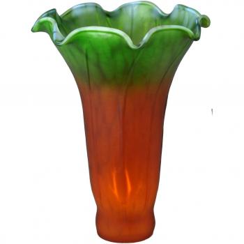 Meyda 11,43 cm Ancho X 15,24 cm Amber H/verde de Jacqueline colley Lily pantalla para lámpara