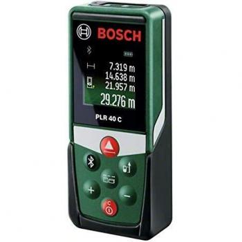 Medidor láser digital Bosch PLR 40 C, alcance de 0,05 a 40 m, conectividad Bluetooth y batería incluida
