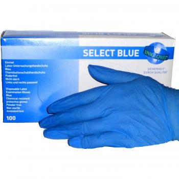 1 Caja dispensadora = 100 Stk. Guantes de látex + + Select de Blue/azul + + Tamaño: S