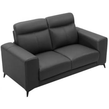 Sofá de 2 plazas de piel Montaner - Negro