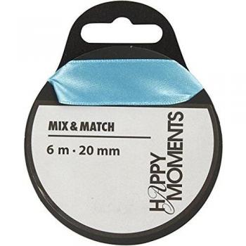 Cinta de raso 20 mm x 6 m color azul claro