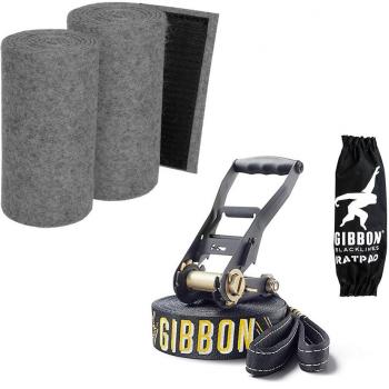 SLACKWEAR Slackline Set con SafetyTree Protección de árbol Gris + Jib Line X13 de Gibbon Slacklines
