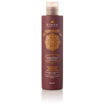 GYADA Hyalurvedic Dark Hair Colour Shine Shampoo, 200 ml - Champú reflejante para cabello oscuro, con fórmula enriquecida en ácido hialurónico, proporciona brillo y color intenso, ideal para cabellos oscuros