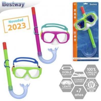Máscara de Buceo con Tubo Explora Essential Bestway 24035 para niños de 7 a 14 años, incluye gafas y tubo, ideal para actividades de buceo y natación