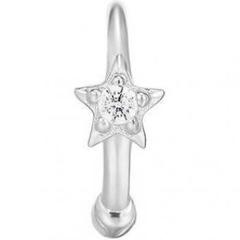 Piercing de aro Megan de plata 925 con baño de rodio y diseño exclusivo