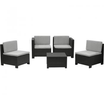 Conjunto de Muebles de Jardín Tresillo Verona Grafito con Almacenamiento SP Berner 55377
