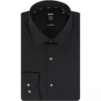 Camisa de Negocios BOSS Slim Fit H-Hank Kent Negra con Stretch Talla 42