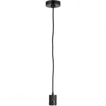 Lámpara colgante de diseño urbano en acero cromado negro con 1 bombilla, diámetro de 22 cm