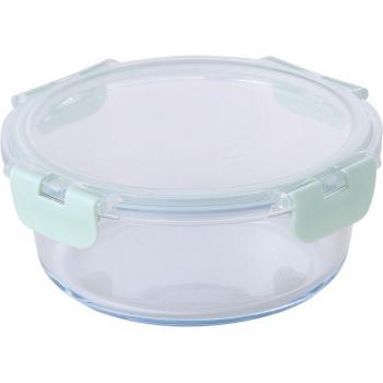 Cazo de aluminio forjado inducción Ø16cm Magna San Ignacio, Táper hermético circular en vidrio borosilicato verde Cosy San Ignacio, Hermético redondo 950ml en borosilicato San Ignacio