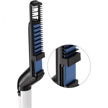 Plancha y Cepillo Multifunción 2 en 1 para Barba y Cabello con Peine Modelador Desenredante