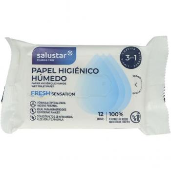 Salustar Toallitas Higiene Anal para Hemorroides y Fisuras 100% Natural - 12 Unidades