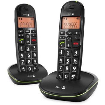 Doro PhoneEasy 100w duo Teléfono DECT Identificador de llamadas Negro