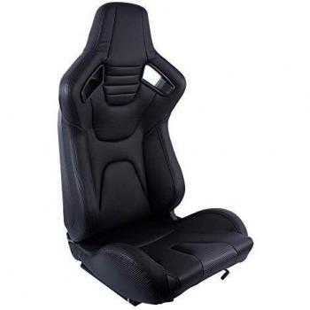 MODAUTO Asiento Deportivo Coche,Semibaquet Ajustable,Ríeles incluidos,Conductor y Pasajero, para Coche y Simulador de Conducción,Modelo N775L,Asiento Negro con Carbono