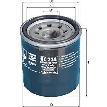 Filtro de aceite KNECHT OC224 / MAHLE ORIGINAL OC 224 - Tipo: Filtro de aceite, características: compatible con diversos modelos de vehículos, eficiencia en la filtración, construcción duradera y resistente a altas temperaturas