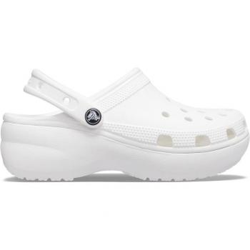 Crocs Classic Platform Clog - Women's White Slides, Size UK 8