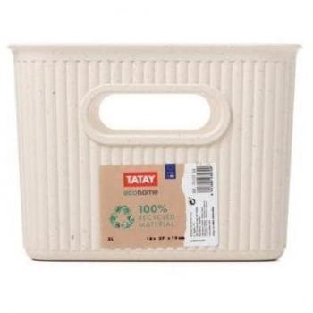 Caja de organización rectangular beige Baobab Tatay EcoHome - Tamaño M 5L
