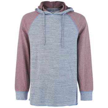 Retrofit Brand MFG. Stripe Hoodie Sudadera con capucha azul/burdeos