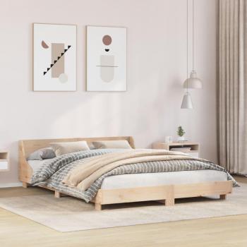 Cama sin colchón 135x190 cm en madera maciza de pino con cabecero, estructura de cama Vidaxl Marrón