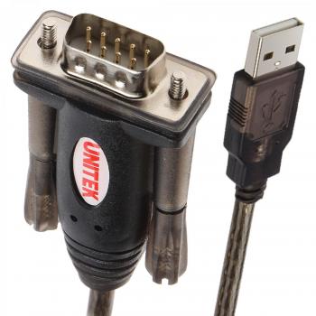 UNITEK Y-105 - Convertidor USB a Serie RS-232 Cable 1,5 m Negro