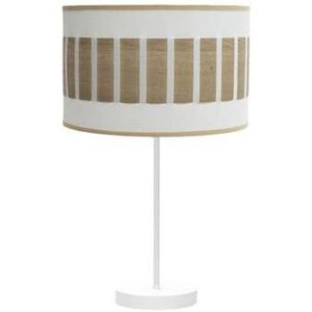 Lámpara de Sobremesa Alta Ivanna 1xE27 Blanco/Madera Clara 62x30x30 cm
