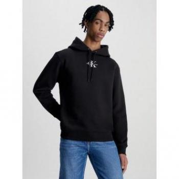 Calvin Klein Men's Black XL Embroidered Logo Hooded Sweatshirt