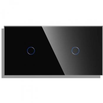 Frontal cristal negro KOOB 2 botones 2 módulos