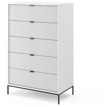 Cómoda Eliza, Blanco, 76 x 120 cm con 5 cajones Vicco