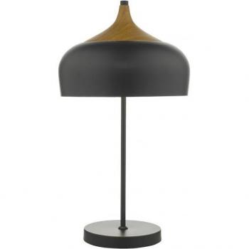 Lámpara de mesa Gaucho Negra Mate 2 Bombillas E27 55cm