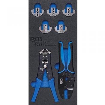 BGS 4029 | Bandeja para carro 1/3: Alicates de crimpado y pelacables | 12 piezas