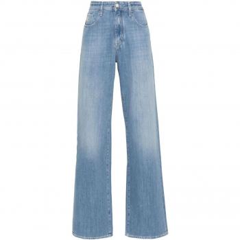 Jacob Cohen Women's Hailey Relaxed Fit Jeans in Blue | Size 25 | VQ01613T629A308F, Blue Washed Denim Jeans with Embroidered Logo, Flared Jeans, female, Blue, Size: W25