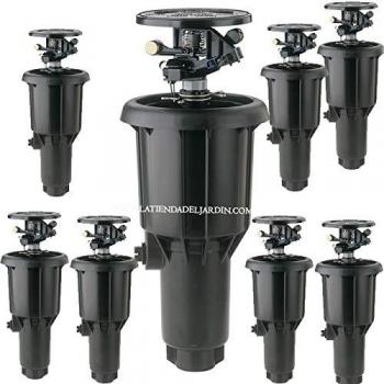 Pack de 8 Aspersores de Riego Impacto Emergent Rain Bird MaxiPaw 1/2'' y 3/4'', Alcance Ajustable de 6,7 a 13,7 m