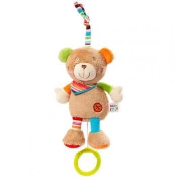 Fehn 091014 Minicaja de música Teddy, animal de peluche con mecanismo musical integrado con la melodía Weißt du wieviel Sternlein stehen para colgar, para bebés y niños pequeños desde el nacimiento