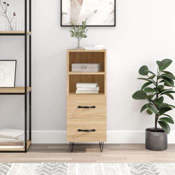 Aparador de madera contrachapada color roble Sonoma 34,5x34x90 cm Mueble de Almacenaje de Salón Buffet para salón Armario Auxiliar Armario de Almacenamiento