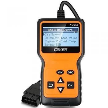 GEKER Auto Diagnóstico Portátil para Coche Escáner de Mano para Vehículos OBD2 Herramienta de Diagnósdigo OBDII Detectar Códigos de Errores Garantiza Conducción Segura