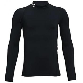 Under Armour ColdGear Long Sleeve Mock Shirt for Kids - Black/White