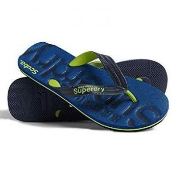 Superdry Scuba Flip Flop, Mocasín para Hombre, Cobalt Grit, Medium